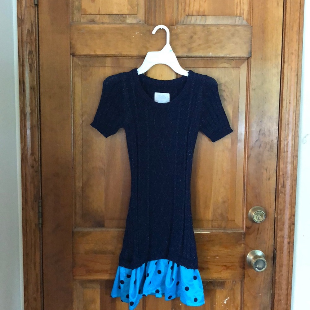 Justice navy cable knit dress